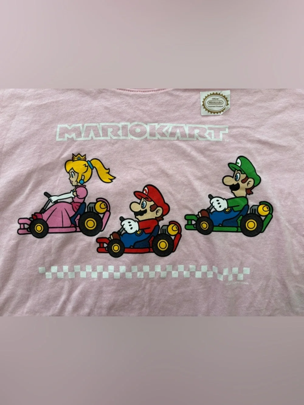 Old Navy Girls Pink Mario Kart Character Graphic Tee NWT Size Large(10/12)